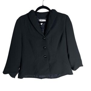 Maggy London Retro Women's Black Modern Shawl Collar Blazer Jacket 4P